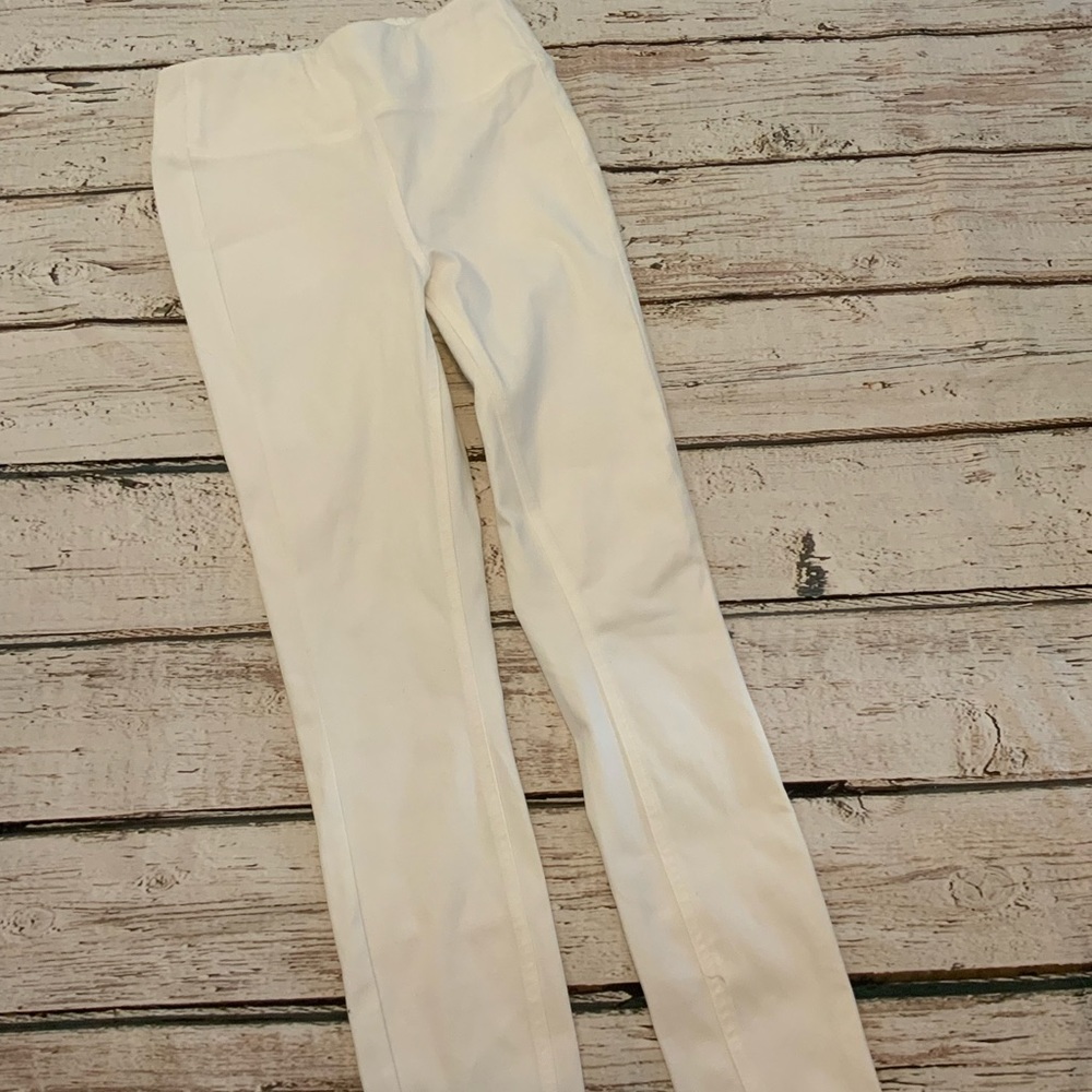 Peach Womens XS White Skinny Leggings High Waisted Pull On Stretch‎ Pants